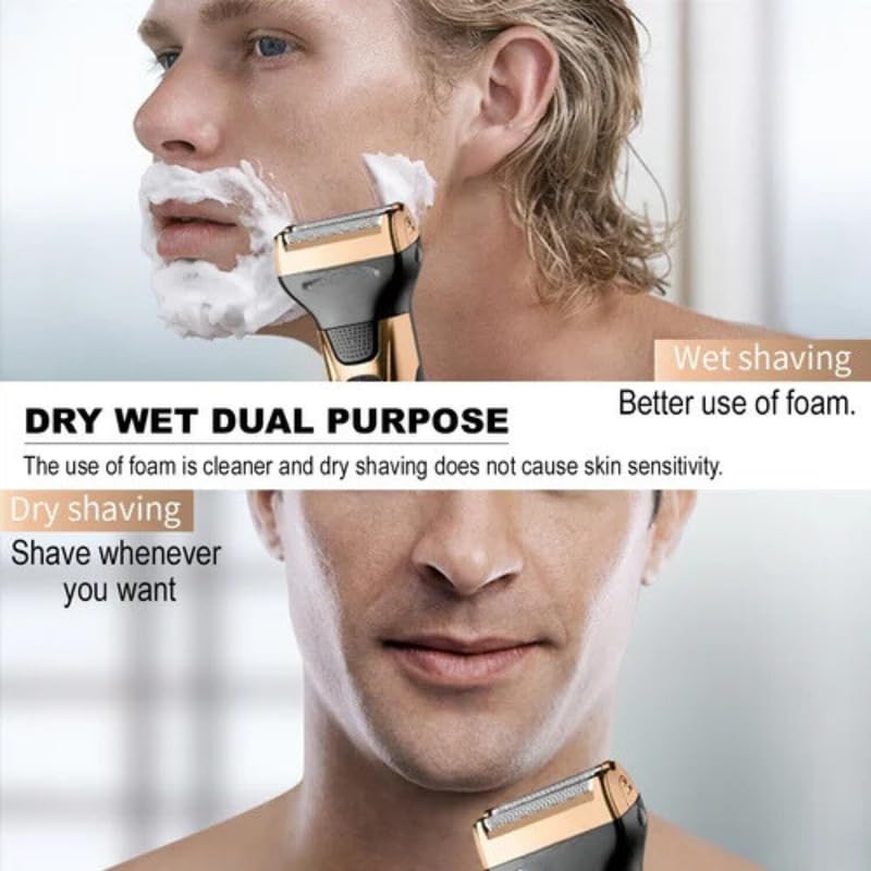 Image of Drumstone [𝐎𝐍 𝐎𝐅𝐅𝐄𝐑 𝟏𝟓 𝐘𝐄𝐀𝐑𝐒 𝐖𝐀𝐑𝐑𝐀𝐍𝐓𝐘] 3-in-1 Professional Waterproof Wireless Electric Shaver, Beard, Hair, and Body Grooming, Precision and Comfort for All Your Grooming Needs