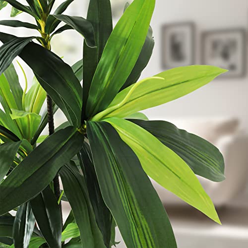 Viagdo Artificial Dracaena Silk Plant 5Ft Tall Faux Tree Agave Plant With Pot Fake Floor Plant Marginata Dragon Tree For Living Room Home Office Decor Indoor Outdoor #TOP4