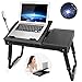 iMounTek – Mesa multifuncional portátil para ordenador portátil (interior de refrigeración, lámpara de escritorio LED, construido en 4 puerto USB Hub, Lap Desk Stand, alfombrilla, cómoda, cama/sofá/silla Compatible), color negro
