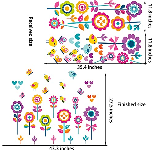 Garden Flowers Wall Decals Spring Floral Butterfly Bee Bird Wall Stickers Removable Peel And Stick Art Murals For Kids Room Nursery Classroom Kitchen Living Room Bedroom Bathroom Decor (Floral) #TOP6
