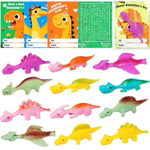 DLAIUSMALL 12 Stück Ostern für Kinder mit Dinosaurier-Spielzeug zum Schleudern Slingshot Dinosaur Finger Toys Lustige Fliegende Dinosaurier Schleuder Spielzeug für Kinder.
