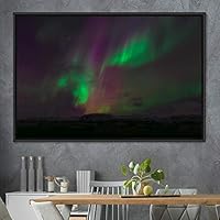 Framed Canvas Wall Art Dayspring Astronomy & Space Contemporary Cosmic Dramatic Green Group Photography Realism - 16x24 inches