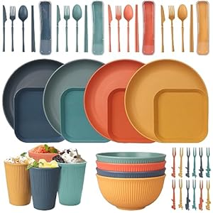 48 Pcs Dinnerware Sets, Unbreakable...