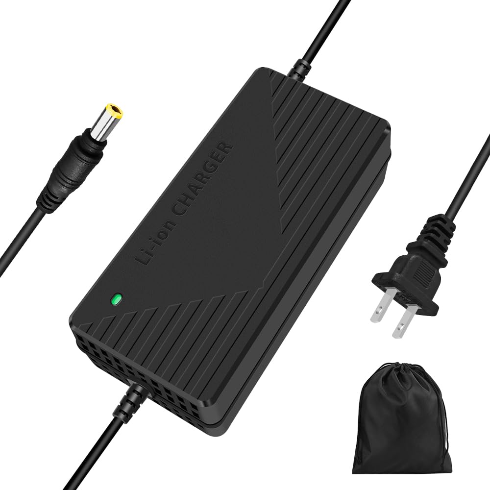 58.8V 3A / 5A Super Fast Charger for 52V Lithium Battery,No Adapter,2 Types of Plugs to Choose from,More Secure.Compatible with Most Plugs. with Cooling System (DC5.5x2.1mm plug-5A)