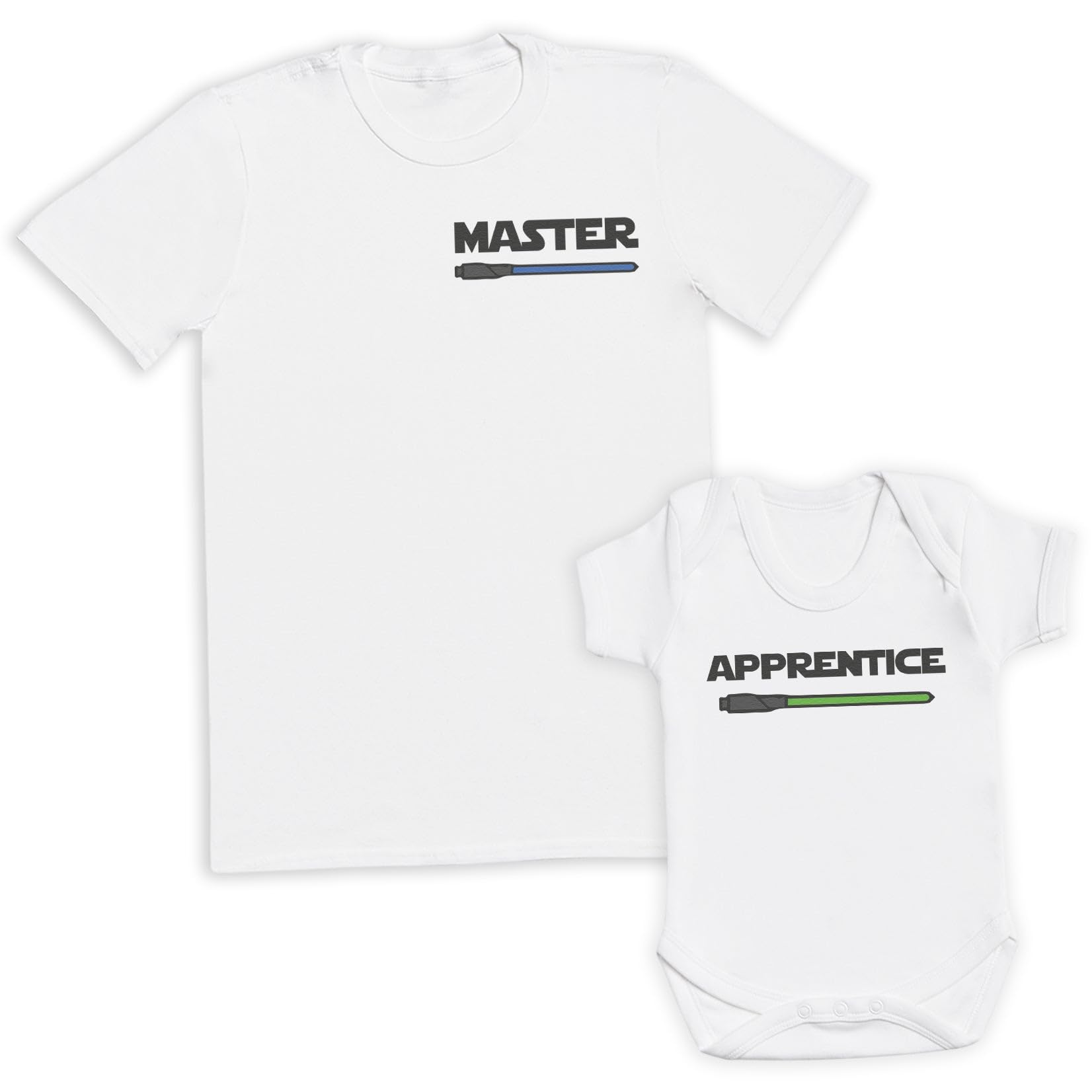 The Apprentice Baby Gift Set - Set of 2 - Father & Baby Matching Set - Dad & Baby - Gift for Daddy Him Dad White