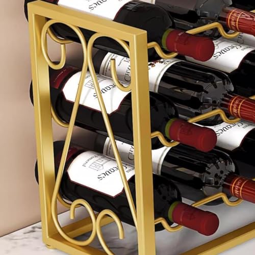 Soporte para 15 botellas de vino de metal dorado miniatura 6