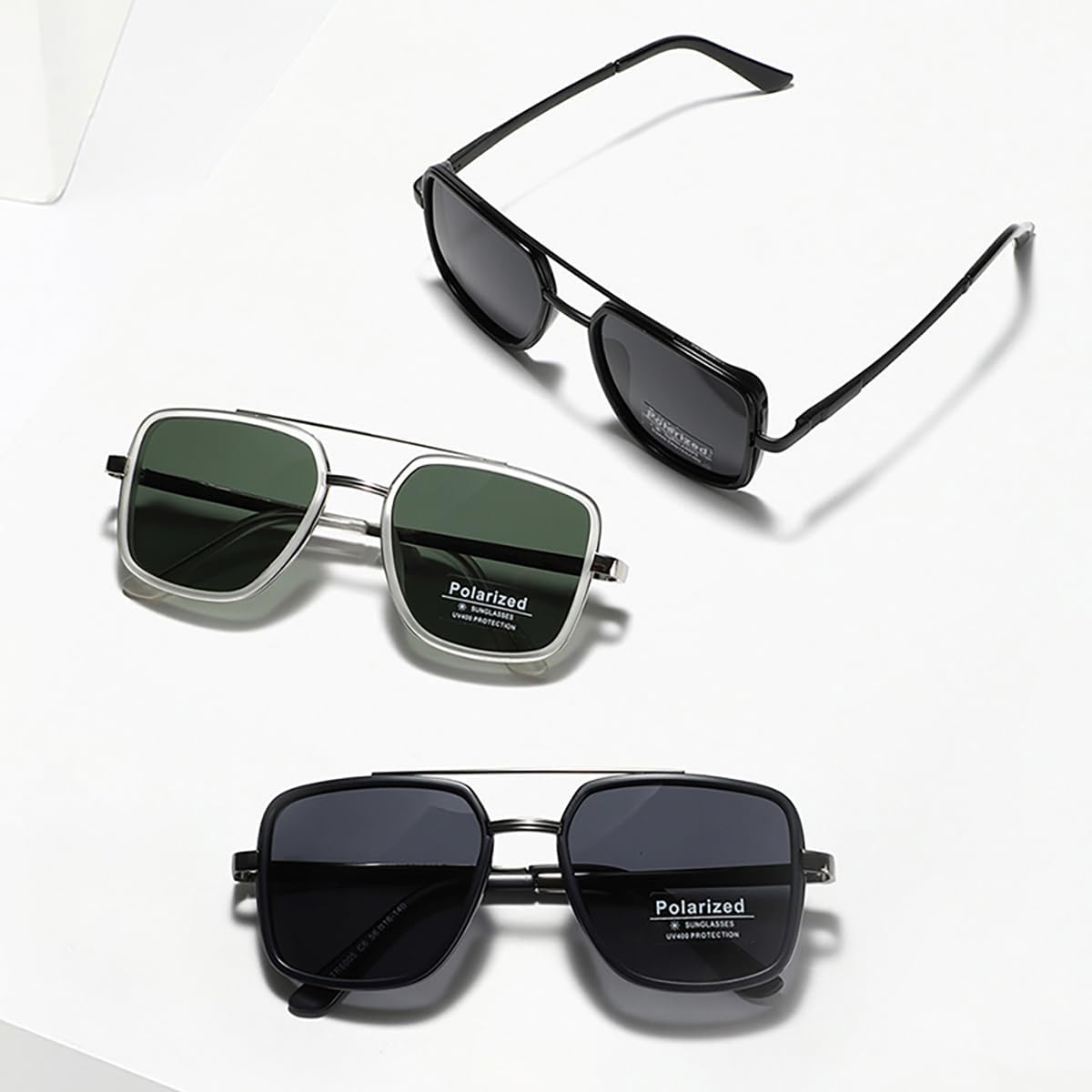 Big Frame Sunglasses Polarized Tr90 Half Metal Unisex Square Sun Glasses Sun Shades Uv400 - Image 5