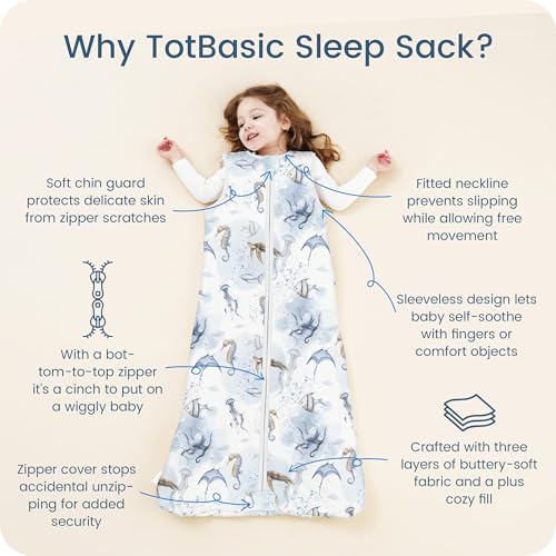 Image of 1.0 TOG Sleep Sack 6-12-15 Months, Baby Sleep Sack with Sleeveless, Cozy Premium Baby Wearable Blanket with 2-way Safe Zipper All Season Sleeping Bags, 1-pack