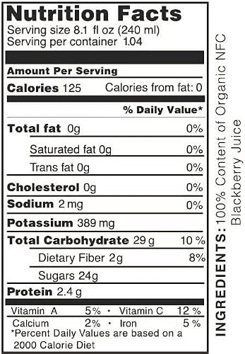 Pomona Organic Blackberry Juice (Pack Of 12), Cold Pressed Usda Organic Juices, 100% Blackberries, No Added Sugar, Not From Concentrate, Vegan, Kosher, Non Gmo, Pasteurized, 8.4 Oz Glass Bottles #TOP7