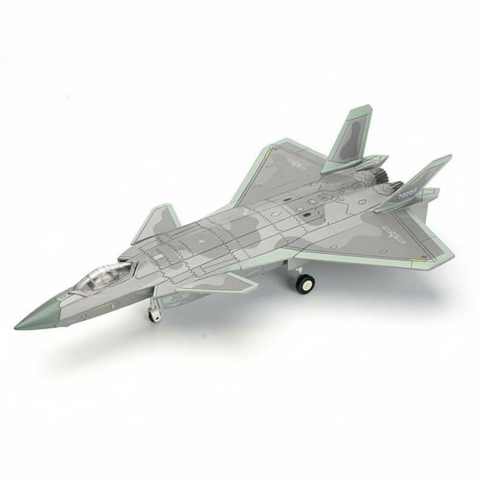 FytStycale 1:72 Scale J-20 Stealth FighterJet Building Blocks Set Aircraft Model Kits Military Plane with Rotatable Wheels Detachable Missile Aeroplane Displays Collection or Gift for Adults and Kids