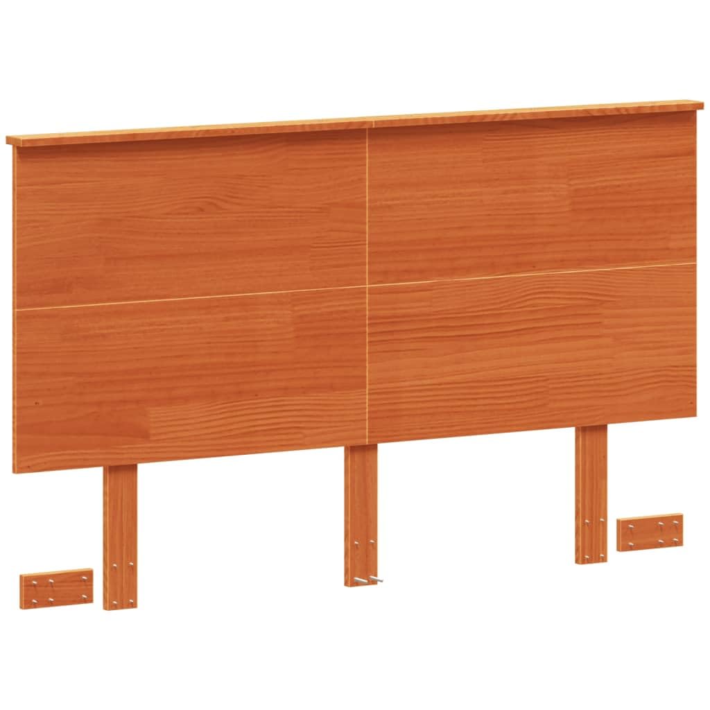 Marrón cera, 120 cm, de madera maciza de pino, diseño moderno, respaldo robusto para estructura de cama, compatible con habitaciones juveniles, dormitorios 124 x 6 x 82,5 cm