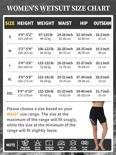 Owntop Damen Neoprenhose - 2mm Neoprenanzug-Shorts, Warm Halten für Surfen Schnorcheln Schwimmen Tauchen Neoprenanzug-Unterteile, Damen Grau XL