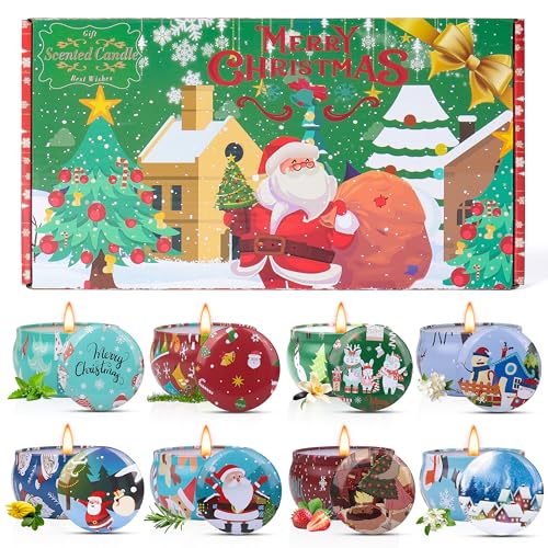 Weihnachtskerzen-Set, 8er-Pack Weihnachtskerzen für den Duft zu...