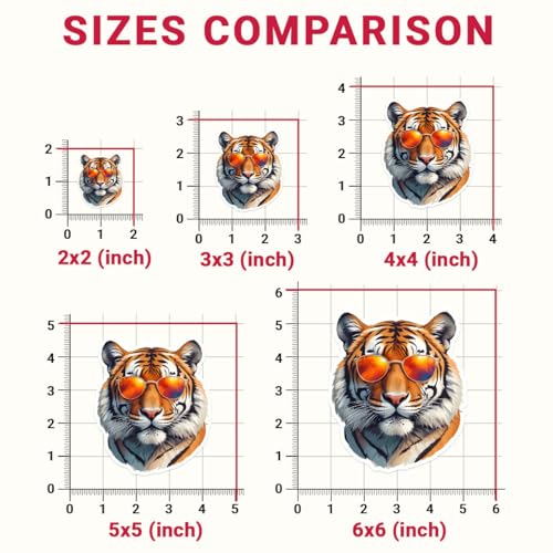 Image of (3Pcs) Cool Tiger Sticker, Tigers Sunglasses Sticker, King Animal Decal, Tiger Face Stickers, Ti-ger Bumper Vinyl Decal - Stickers for Laptop Water Bottle Phone Car Window Helmet (2 inch)