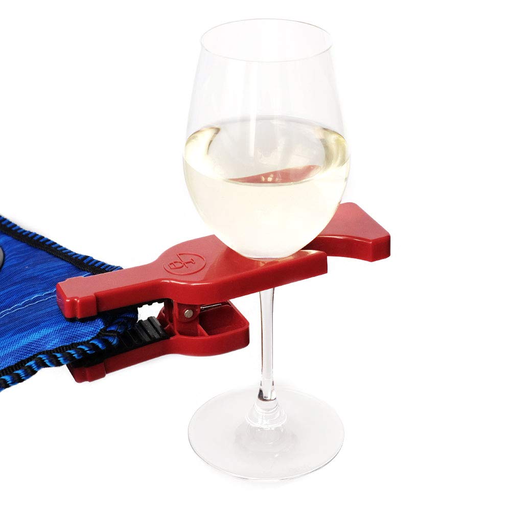 Cheers! Stemmed Wine Glass Holder for Adirondack & Camping Chairs, Picnic Tables, & Patio Railings (2-Pack)