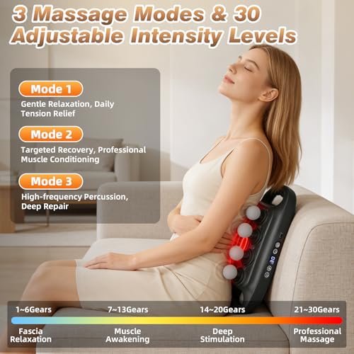 Image of 16 Head Deep Tissue Massage Gun, Percussion Muscle Massager with 3 Modes & 30 Intensities, Ultra-Quiet Massage Gun for Back,Shoulders, Legs, Foot, Muscle Pain Relief, Ideal Gift for Men Women