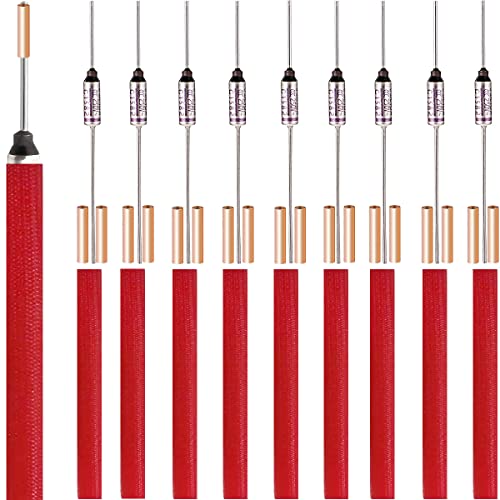 10 pcs sf169e sefuse 10a 250v metal thermal cutoffs thermal fuse 172 degree with gt-1 crimp terminal silicone fiberglass sleeving for household electrical appliances