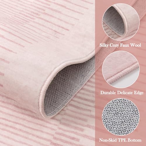 Tapete decorativo Rosa 5x7 pies Wonnitar lavable y antideslizante miniatura 4