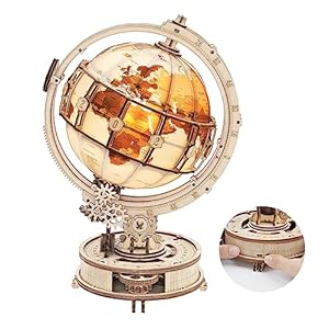 ROBOTIME 3D Houten Puzzel Lichtgevende Globe Bouwpakket voor Volwassen, Hout Modelbouw Gebouw Bouw Ambachten Kits Beste Festival Geschenken