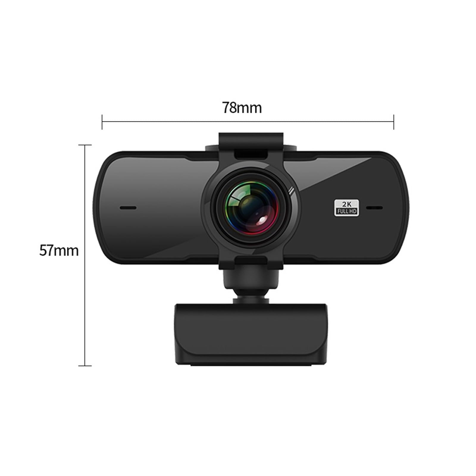 Kamera internetowa, Kamera internetowa 2K HD z automatycznym ustawianiem ostrości Ultra Clear Lens Wbudowany mikrofon Obrotowa kamera osłoną przeciwpyłową