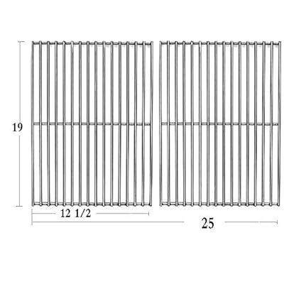 Votenli S6666B (2-Pack) Stainless Steel Cooking Grid Grates for Bakers and Chefs ST1017-012939, ST1017-012939,Brinkmann 810-8401-S, 810-8532-F, 810-8534-S,Broil-Mate, Charmglow, Gas Grill