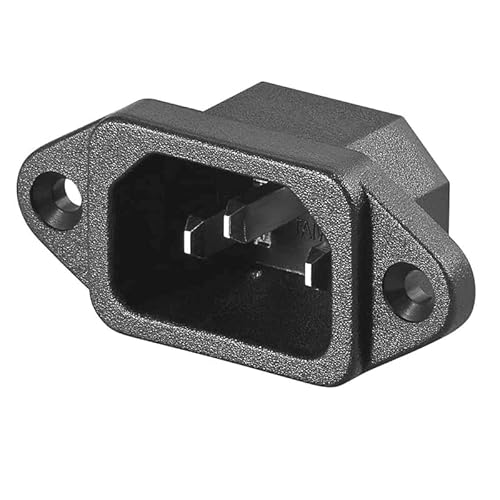 HeyNana Wisselstroomstekker mannelijk zwart voor schakelpaneelbehuizing aansluiting 250 V, 10 A, IEC-320 C14