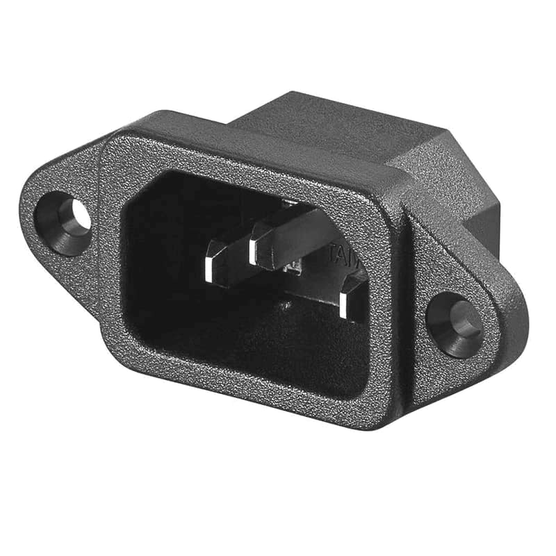 HeyNana   Conector de alimentación CA Macho negro para Chasis Panel. Conector 250 V, 10 A, IEC 320 C14