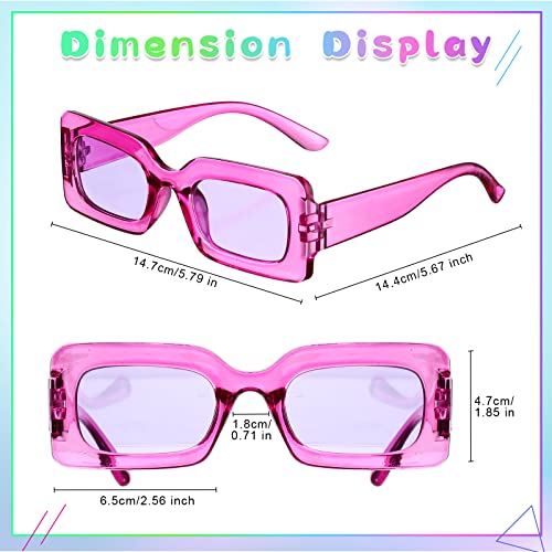 24 Pairs Sunglasses Retro for Women, Small Rectangle Square Glasses 90s Vintage Sunglasses Trendy Chunky Glasses2