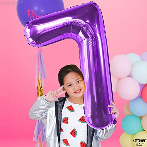 Image of KatchOn, Giant Purpule Number 7 Balloon - 40 Inch, Birthday Decorations