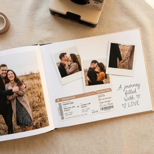 Álbum de Fotos de Madera 'Our Adventure Book' 6,9" × 10", Libro de Recuerdos para Viajes, Boda, Aniversario, Regalo para Pareja o Amigos miniatura 6