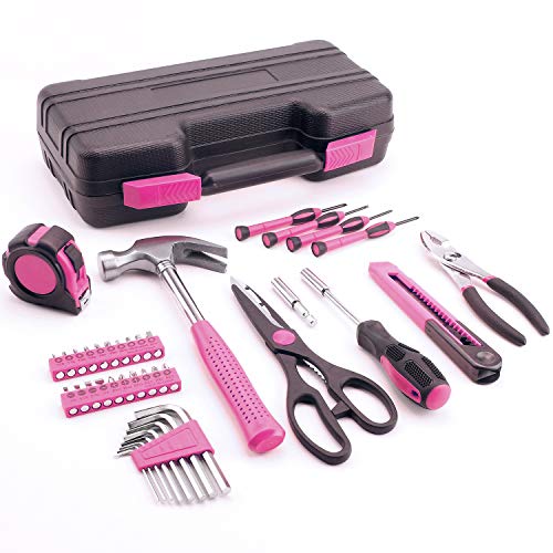 40-Piece Pink Tool Kit for Women - Essential Tools for Home, Garage, Office, and College