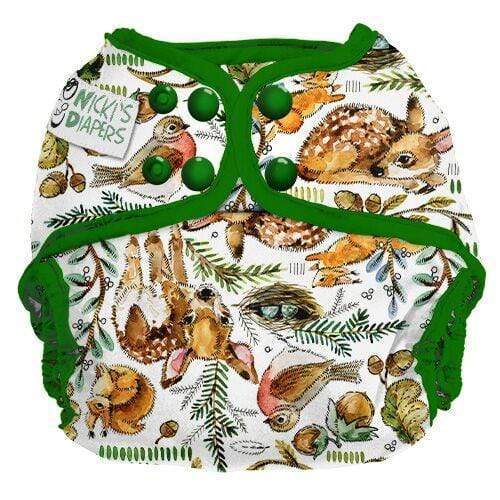 Image of Nicki's Diapers One Size Snap Cloth Diaper Cover | Adjustable Waterproof Cover for Baby Boys or Baby Girls | Coves Prefold Cloth Diapers, Flat Diapers, or Fitted | 8-35+lbs