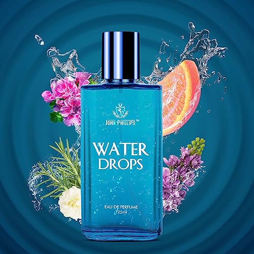 Image of John Phillips Water Drops | Aquatic & Fresh Marine Fragrance | Eau De French Perfume | 2000+ Sprays | Long Lasting Powerful Scent For Men & Women - 125 ml