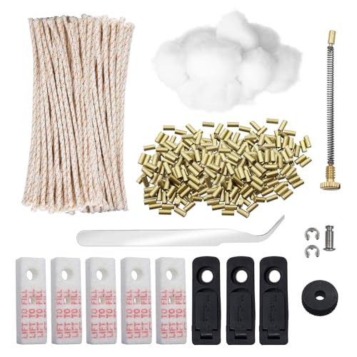 OMJMYY Kit de Reparación Universal de Repuesto para Encendedor de Gasolina, Juego de Reparación para Mechero de Gasolina, Incluye Piedras de Fuego, Algodón Hidrófilo, Mecha, Junta, Fieltro