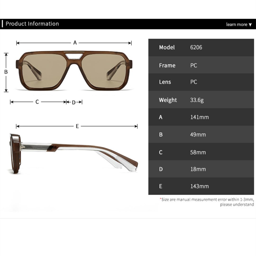 Gafas de sol para hombre y mujer, estilo retro con remaches, tonos azul té, protección UV400, gafas de sol degradadas para exteriores.