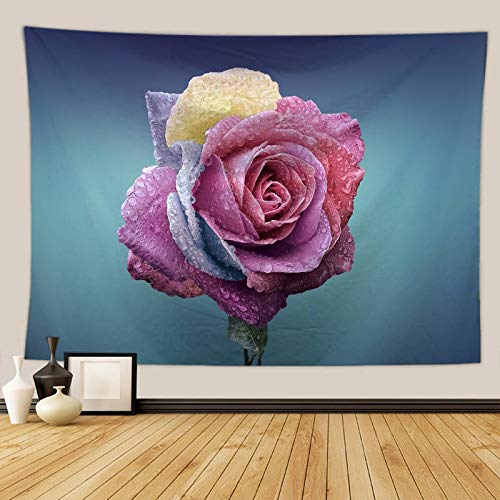Toile imprimé mode multicolore en grand format 200x150cm motif fleur rose chic