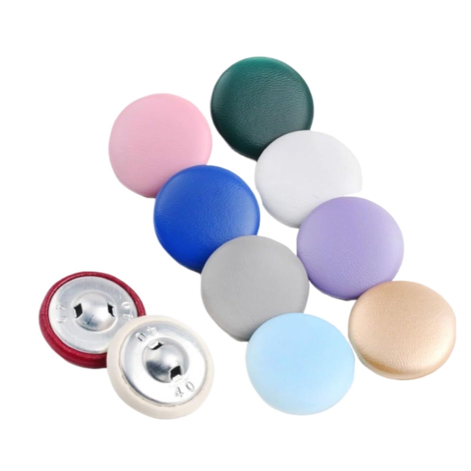 Botones de cuero 100 botones redondos de piel sintética para decoración de ropa, sofá, manualidades