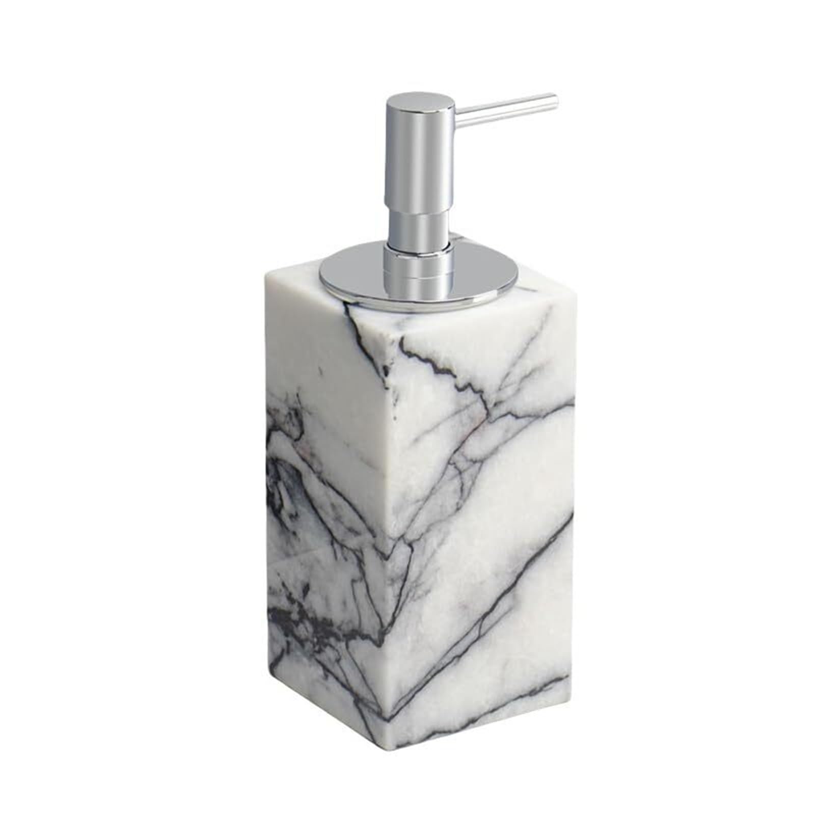 Pompa Soap Dispenser Natural Marble Hand-Polished Pump Bottle Modern Rustic Kitchen Liquid Accessori indispensabili per il bagno(A)