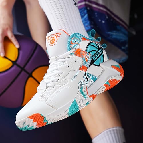 Men's Lace Up Basketball Shoes With Rubber Soles High Elasticity Running Shoes Casual And Fashionable Sneakers Non Slip And Wear-Resistant Outdoor Hiking Shoes Comfortable And Breathable Fitness Shoes4