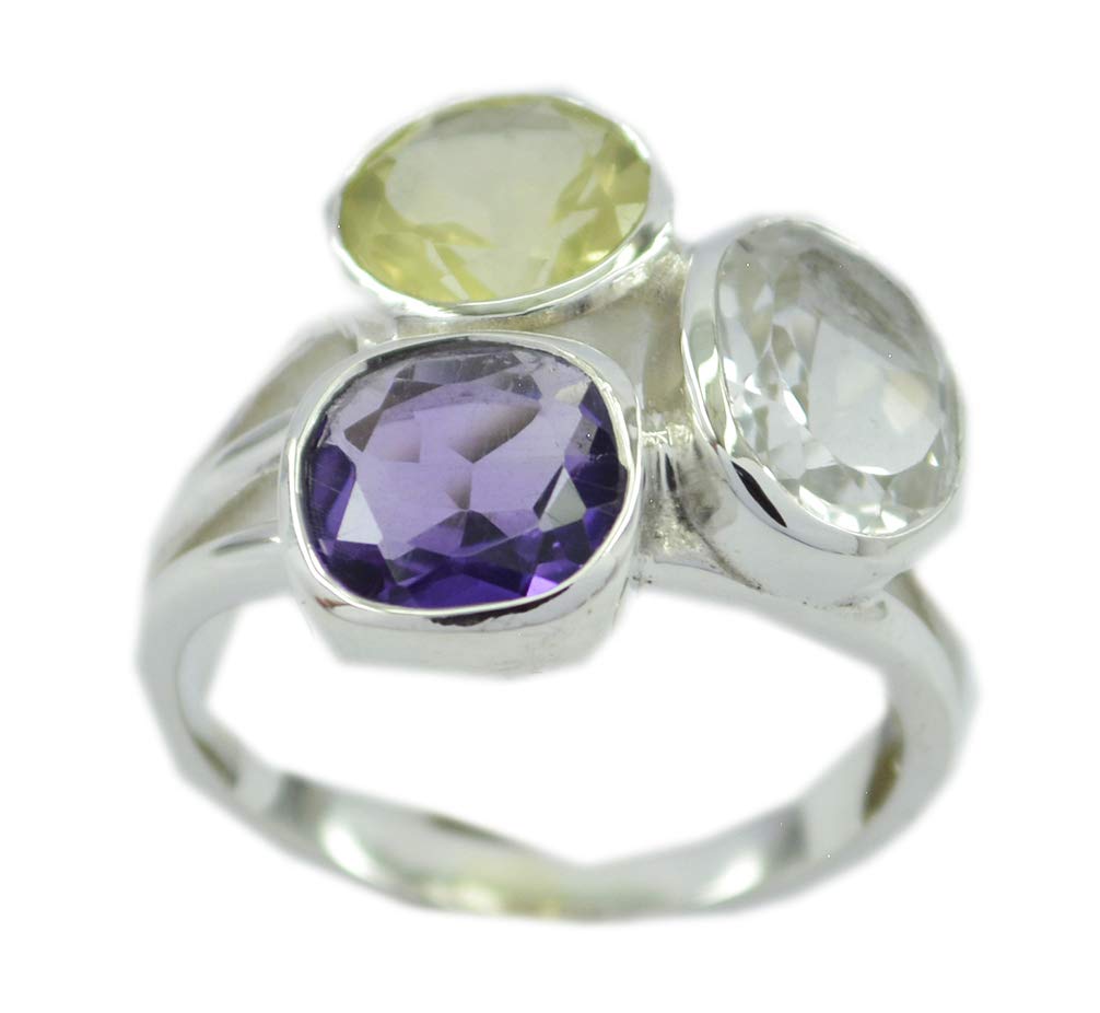 Bague multi pierres naturelles en argent 925, le cadeau idéal - 3