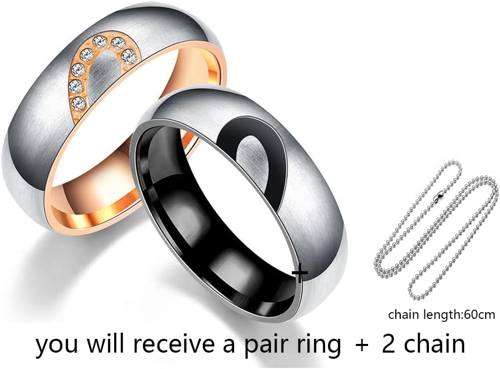 Amazon.com: Personalized Promise rings for Couples Set with