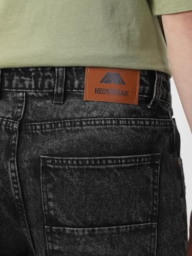 Image of Neostreak Men's Loose Baggy Fit Heavy Washed Jeans Non-Stretchable