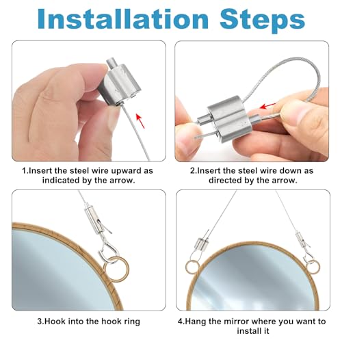 Image of PATIKIL 2 Pcs Adjustable Picture Hanging Wire Kit, 5m /16.4ft, Silver, Stainless Steel, 1.5mm Wire, 4.5kg-45kg Capacity