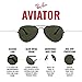 Ray-Ban RB3025 Classic Aviator Sunglasses, Matte Gold/Brown Gradient Dark Brown, 58 mm