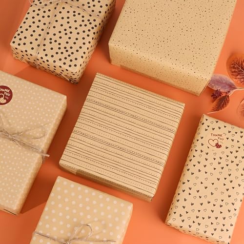 Gift Wrapping Paper - 6 Sheets Present Wrapping Paper Set 70x50cm Eco Friendly Recyclable Premium Birthday Gift Wrap Perfect For Wedding Party Mens Women Kid Girl Boy Valentine's Day Baby Shower Party - Image 7