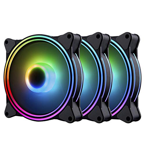 Ventiladores Silenciosos Hiditec | Pack 3 Ventiladores ARGB N8 Ultra Silenciosos para Gaming | Pequeño Ventilador Potente para PC y Ordenadores para...