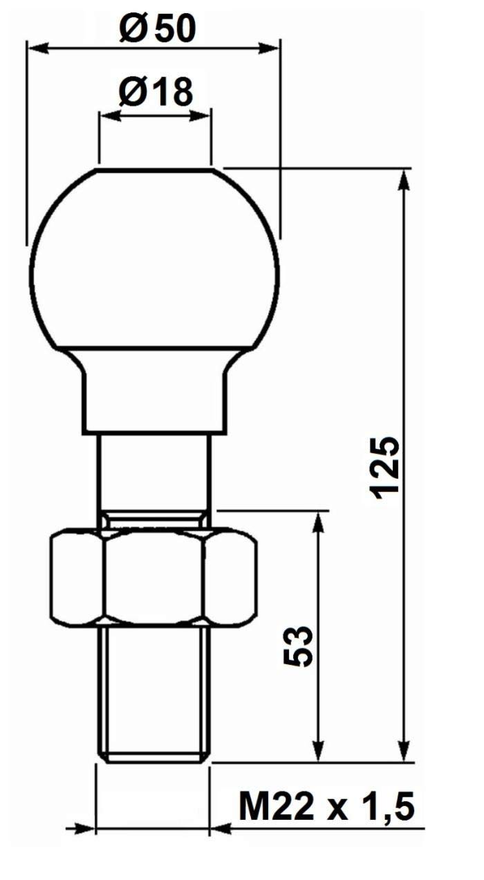 Boule d'attelage ø 50 mm à Visser 3500 Kg