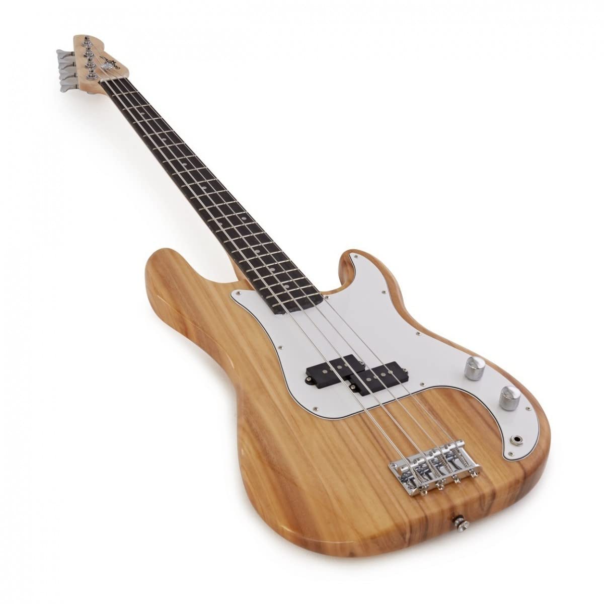 Gear4music Guitare Basse Electrique 4 Cordes avec Gig Bag Cable Strap LA Naturel