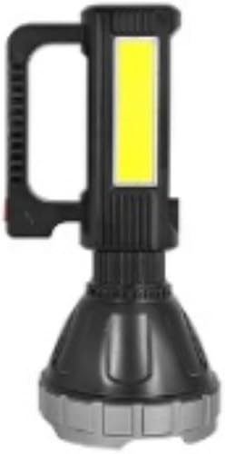 Solar Super Powerful LED Spotlight, Long Range Rechargeable Searchlight with USB Charging, Portable Handheld Flashlight with Tripod Stand, Black