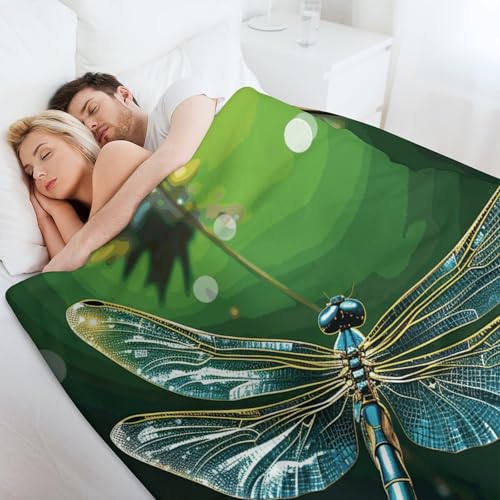 Couverture flanelle libellule verte un cocon de douceur pour votre lit